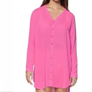 Juniors' Belize bright pink Beach Tunic Cover-Up
